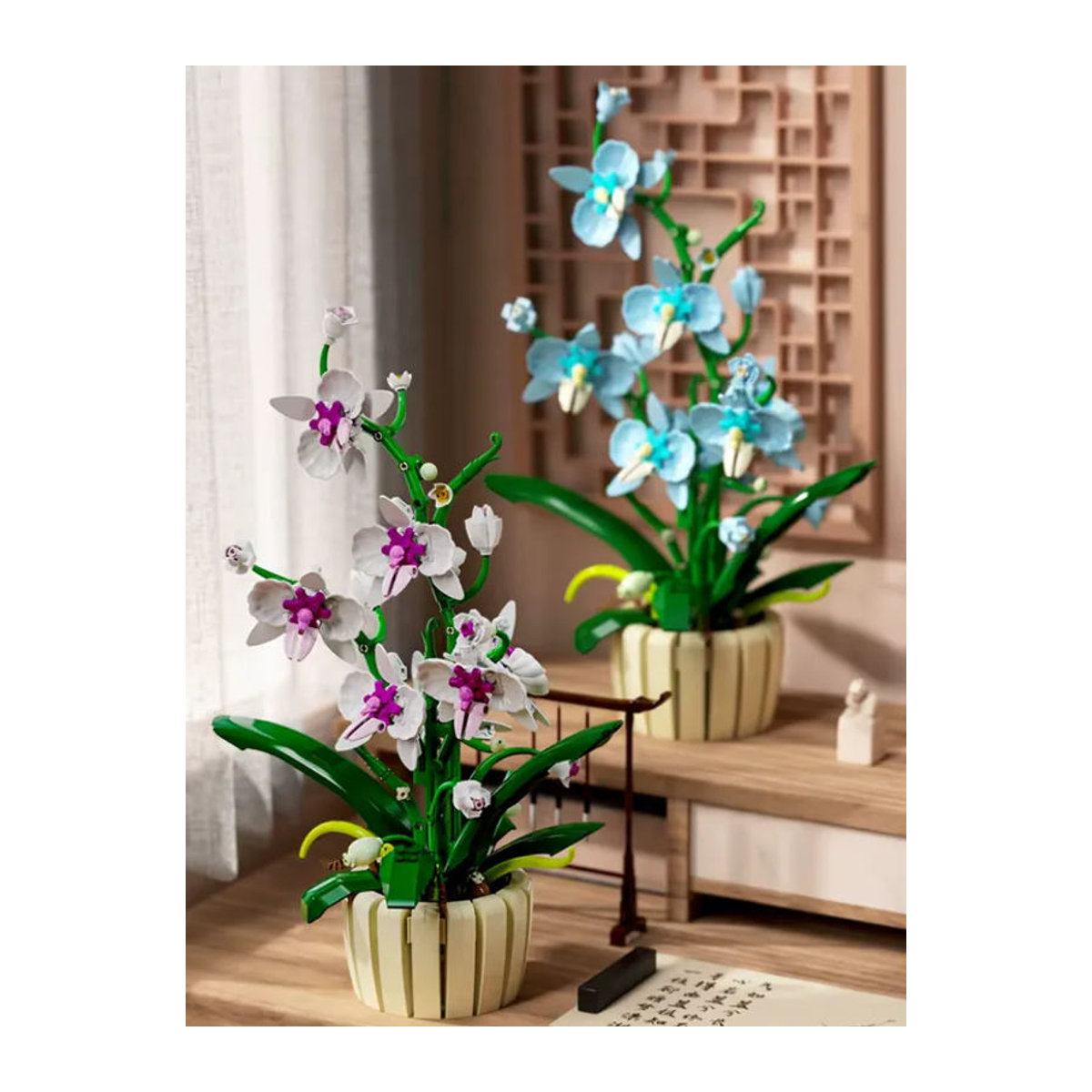 HUATEC Blumenstrauß-Bausteine Orchideen Phalaenopsis Modell mehrfarbig als Dekoration - Bild 2