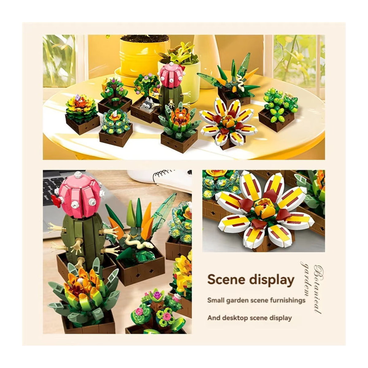 HUATEC DIY Blumen-Bausteine Wanddekoration Mehrfarbig aus Kunststoff - Bild 3