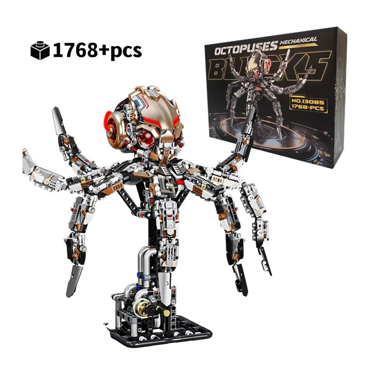 HUATEC Mechanische Meerestiere Bausteine DIY Set mit beweglichen Figuren wie Wal Oktopus und Hai in Mehrfarbig aus Kunststoff zur Dekoration - Bild 3
