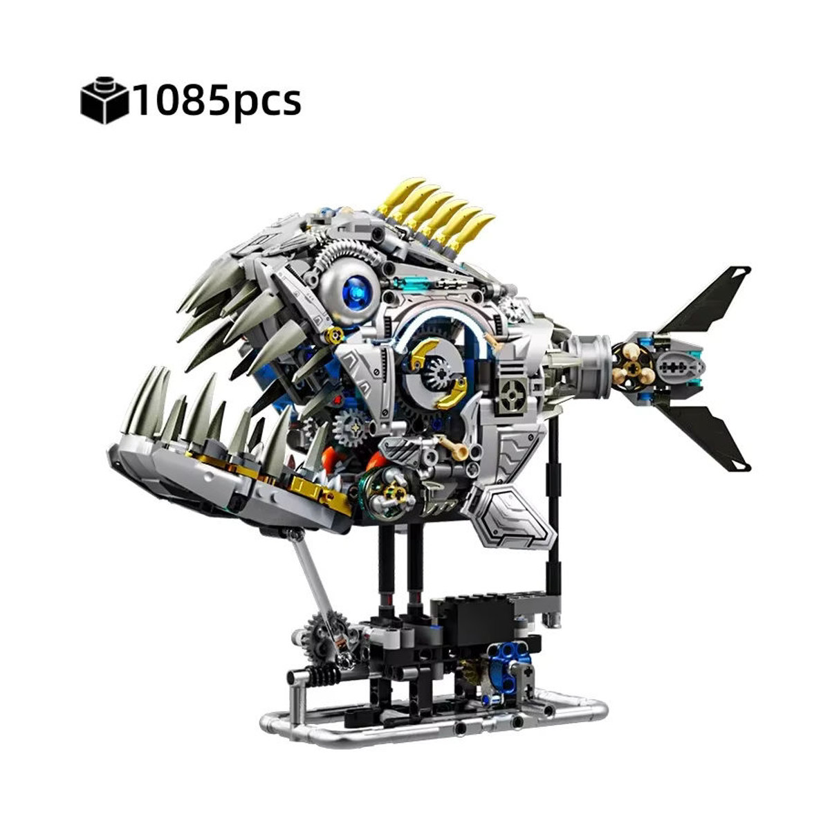 HUATEC Mechanische Meerestiere Bausteine DIY Set mit beweglichen Figuren wie Wal Oktopus und Hai in Mehrfarbig aus Kunststoff zur Dekoration - Bild 4