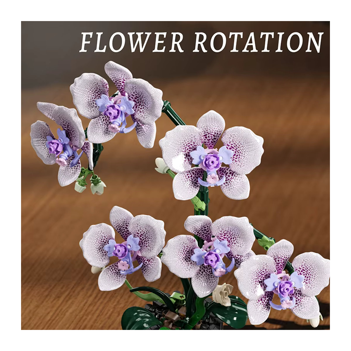 HUATEC Orchideen-Bausatz Botanische Sammlung Lila, 619-teiliger Blumenstrauß aus Kunststoff - Bild 2