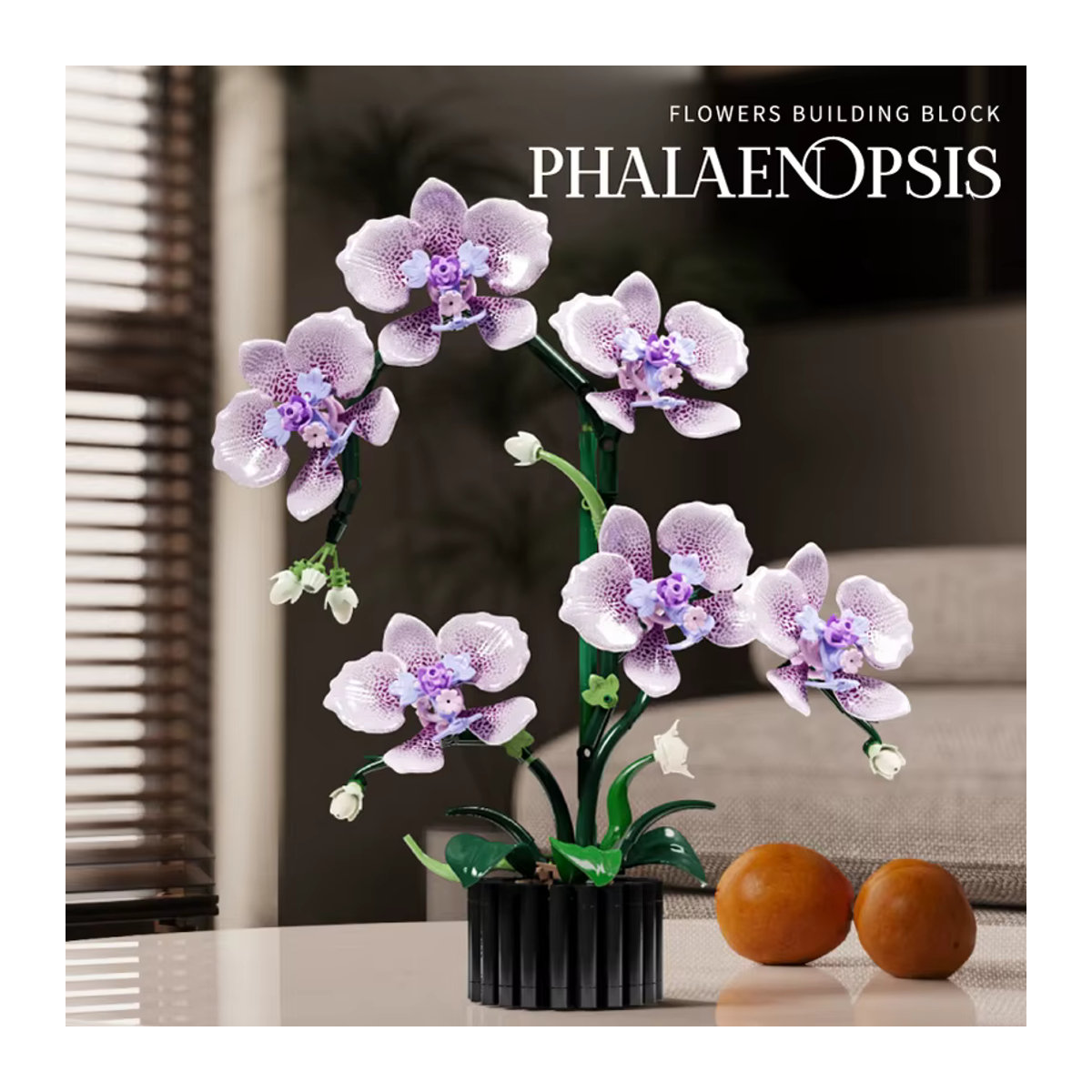 HUATEC Orchideen-Bausatz Botanische Sammlung Lila, 619-teiliger Blumenstrauß aus Kunststoff - Bild 4