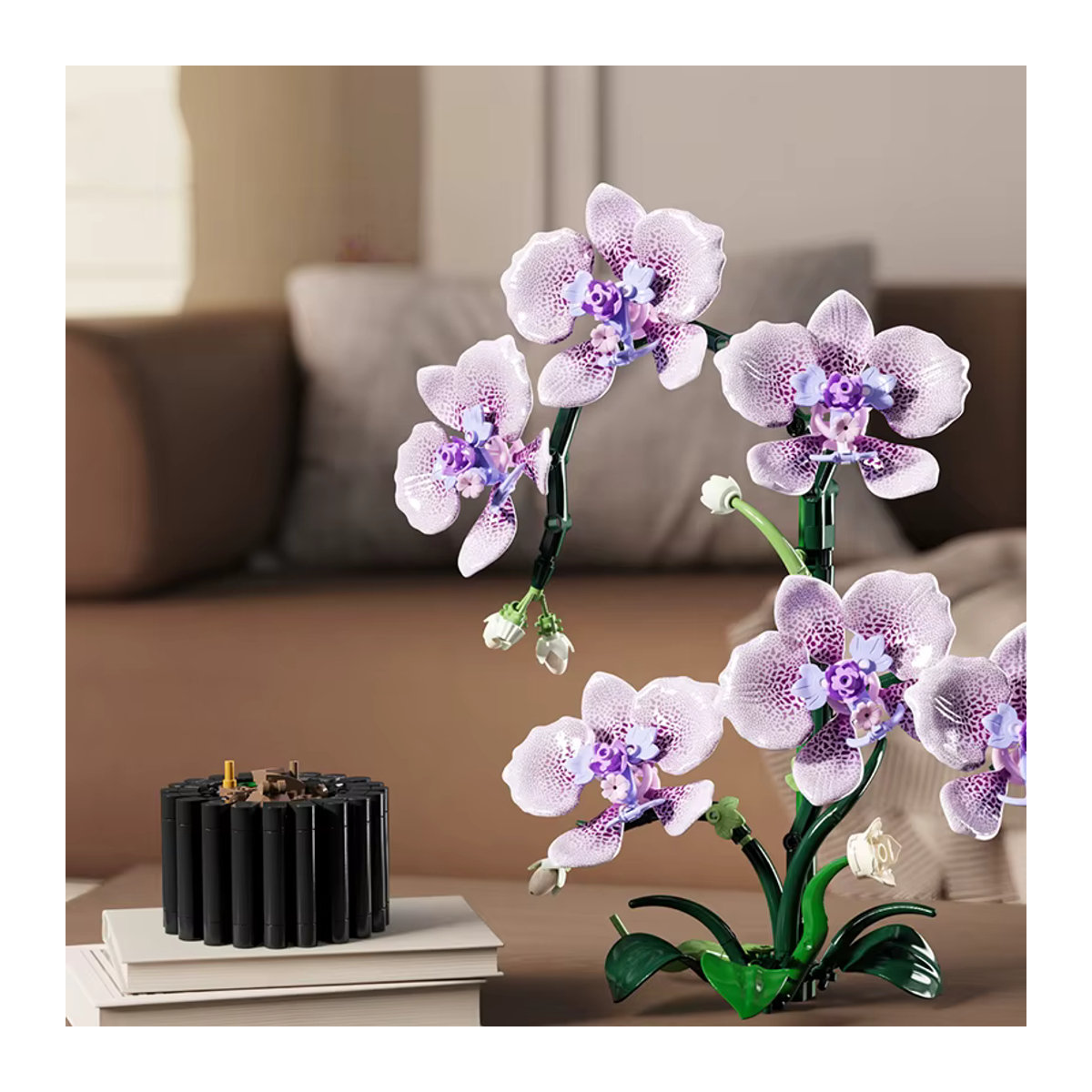 HUATEC Orchideen-Bausatz Botanische Sammlung Lila, 619-teiliger Blumenstrauß aus Kunststoff - Bild 5