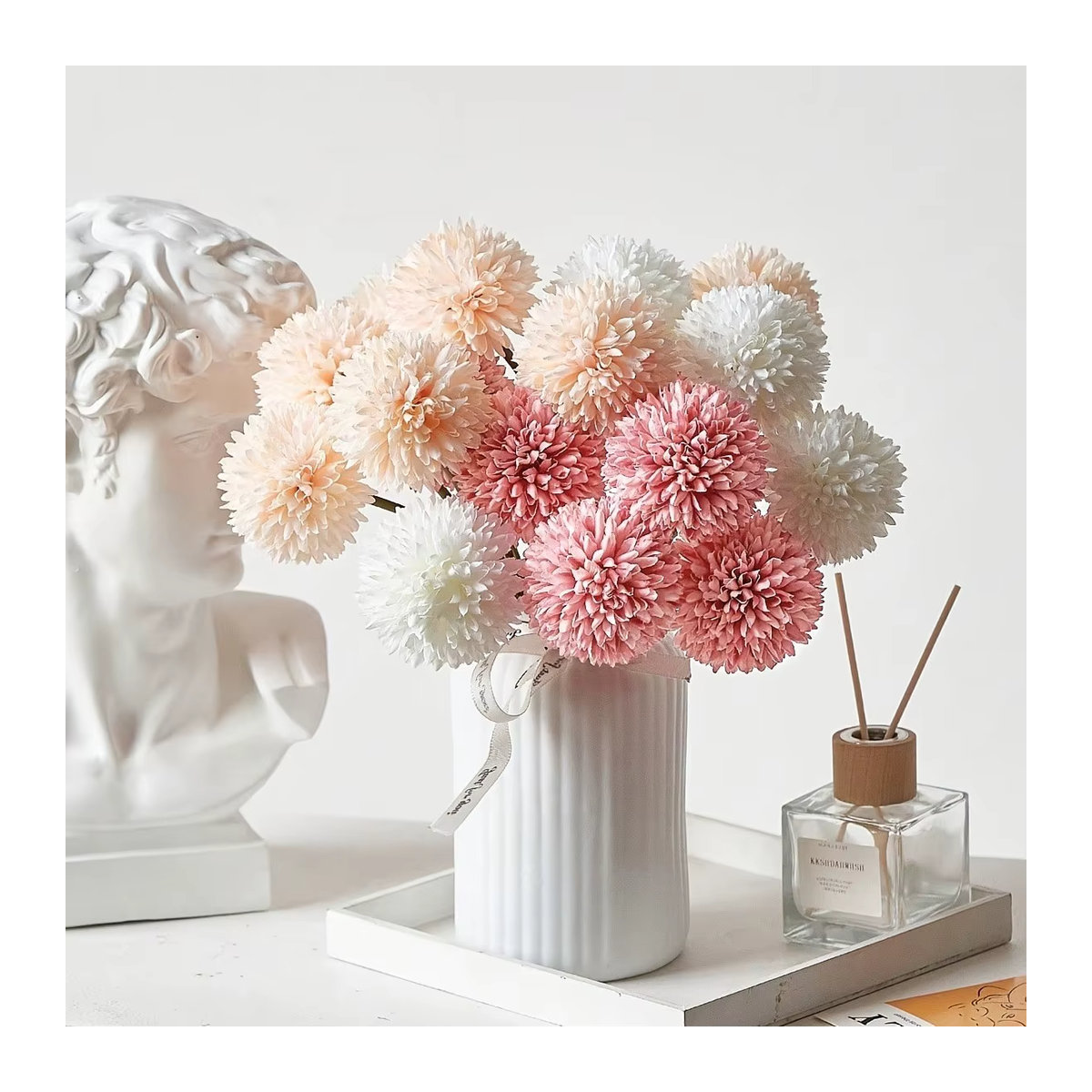 HUAYUXIANG Hortensien-Kunstblumenstrauß in Blau und Mehrfarbig, künstliche Blumen für Heimdekoration, Garten und Hochzeiten - Bild 2