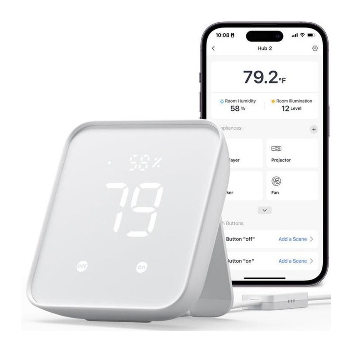Hub 2 Thermo-Hygrometer in Weiß für dein Sauna-Zubehör - Bild 1