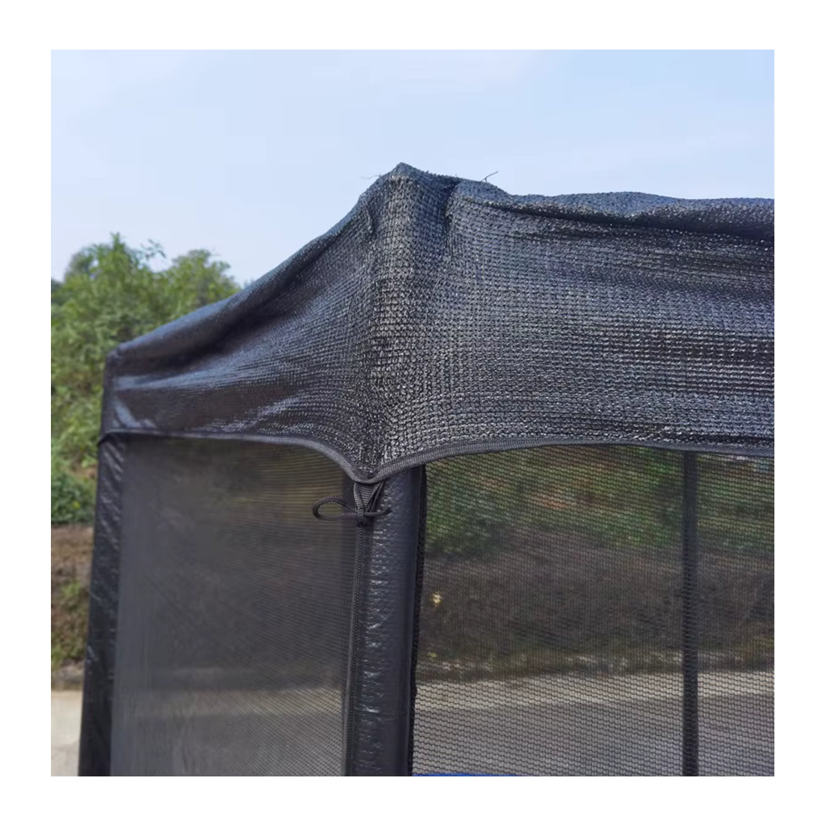 Hufuch Trampolin-Schatten-Abdeckung als Sonnenschutz und Trampolin-Überdachung aus Netzmaterial für deinen Hinterhof - Bild 4