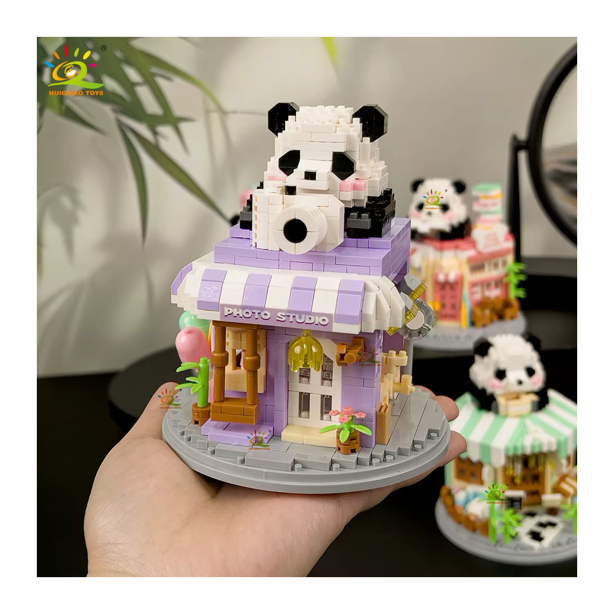 Huiqibao Moc Panda Stadt Street View Mini Bausteine DIY Coffee Shop Modell Spielzeug in Mehrfarbig - Bild 2