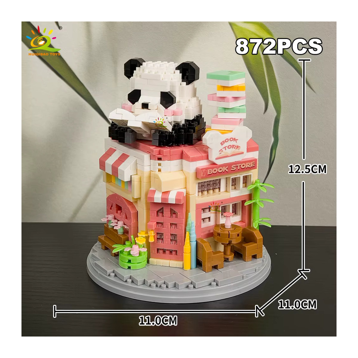 Huiqibao Moc Panda Stadt Street View Mini Bausteine DIY Coffee Shop Modell Spielzeug in Mehrfarbig - Bild 5