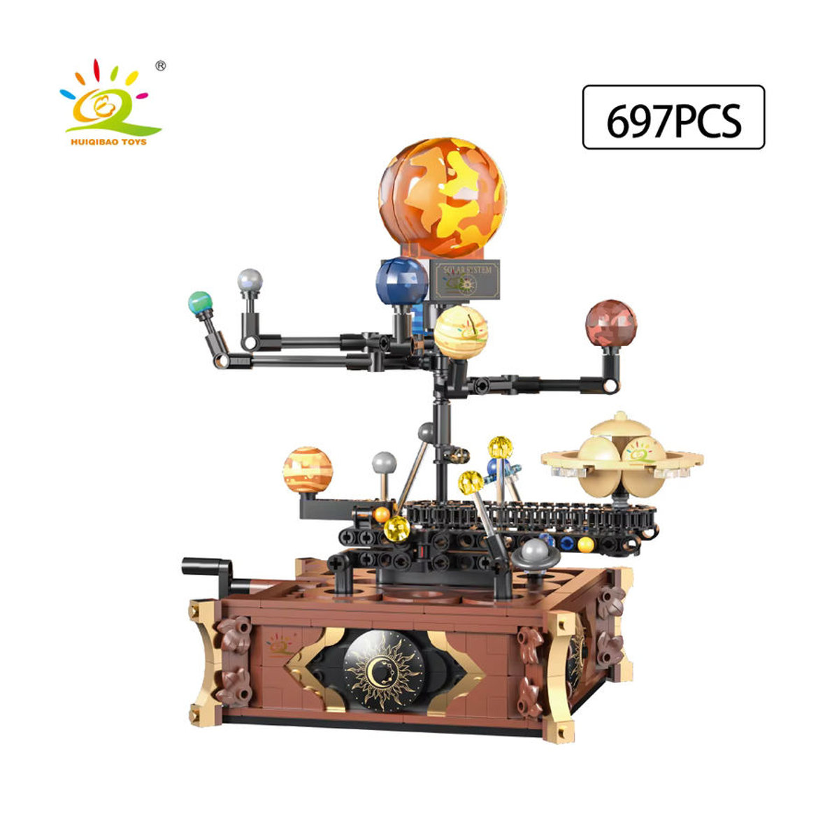 HUIQIBAO MOC Sonnensystem Orbit Planet Modell Baustein Set aus Kunststoff, mehrfarbig, Luft- und Raumfahrt Dekoration für Kinder und Schreibtisch - Bild 3