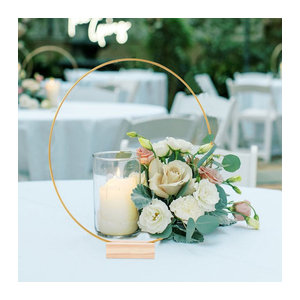 Huiran Metall Floral Hoop Kranz in Gold für DIY Makramee und moderne Wanddekoration