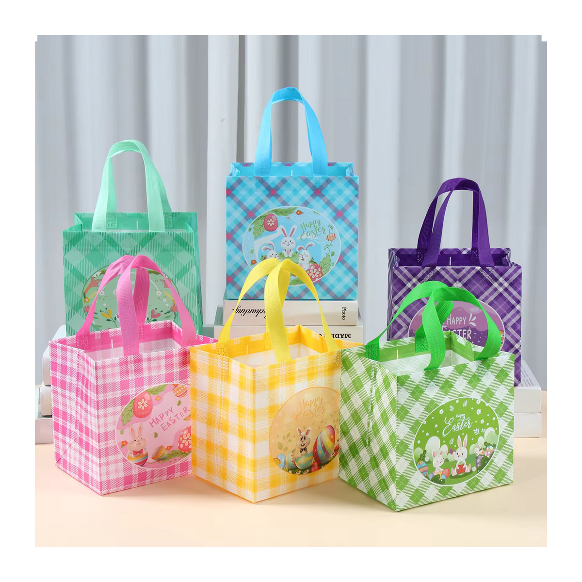 Huiran Osterhase Süßigkeiten-Geschenktüte aus wasserdichtem Vlies, mehrfarbig, Osterdekoration für Kinder - Bild 2