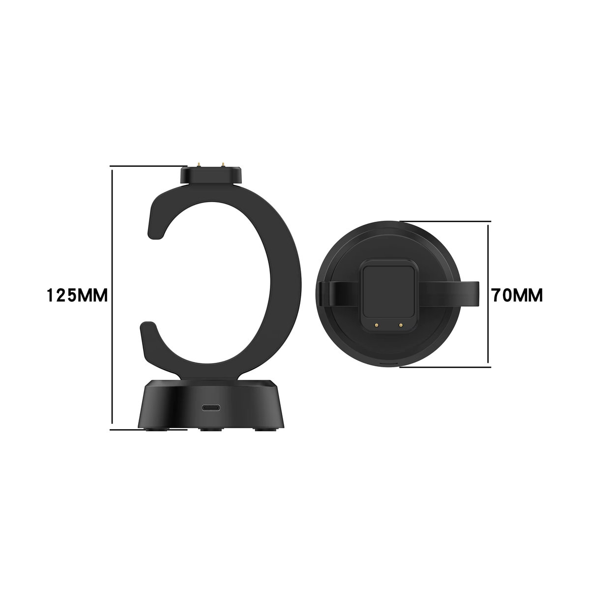 Hujerl Ladegerät für Huawei Band 10/11 und Honor Watch Fit 3/Fit 2/Fit Mini, Ladestation in Schwarz, minimalistisches Design - Bild 2