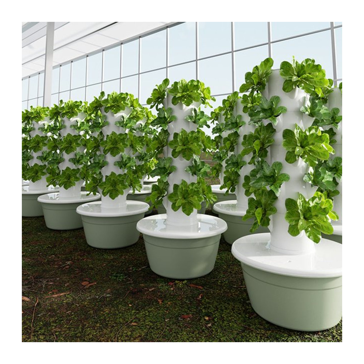 HUXUAN Hydrokultur Anbau System für Indoor und Outdoor, Vertikaler Garten Turm mit 5 oder 7 Schichten zum Anbau von Kräutern und Gemüse, DIY Pflanzer Kit - Bild 1