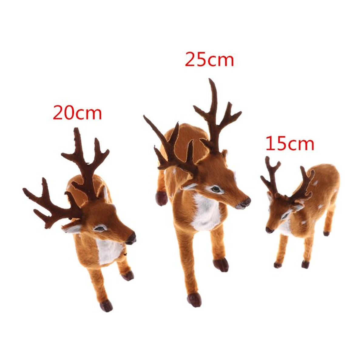 HUXUAN Weihnachts Rentier als Plüsch-Dekoration in Braun, Größen: 15 cm, 20 cm oder 25 cm - Bild 1