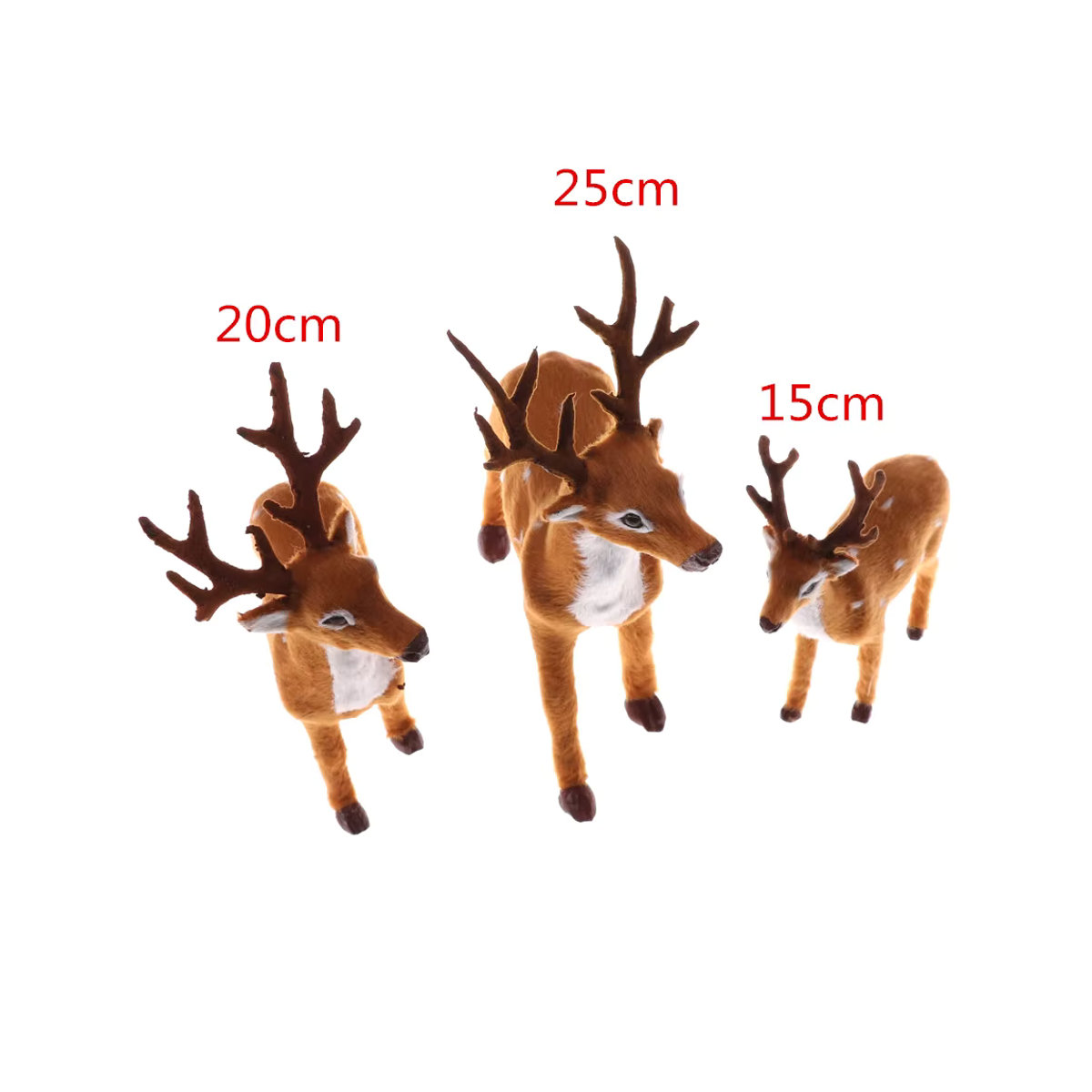 HUXUAN Weihnachts Rentier als Plüsch-Dekoration in Braun, Größen: 15 cm, 20 cm oder 25 cm - Bild 6