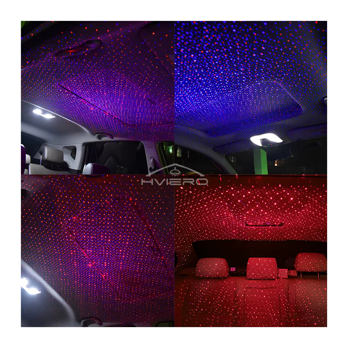 HVIERO LED Sternenhimmel Projektor für das Auto mit USB-Anschluss zur Dekoration in Schwarz - Bild 3