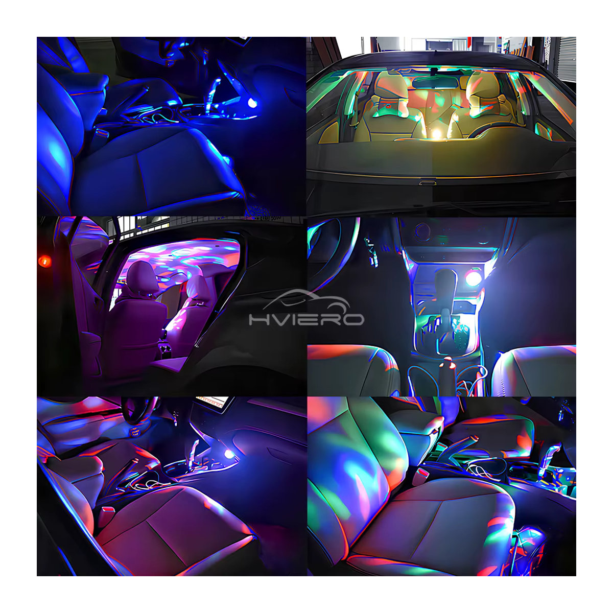 HVIERO RGB LED Musik Licht für das Auto mit USB-C Schnittstelle, Bunt - Bild 2