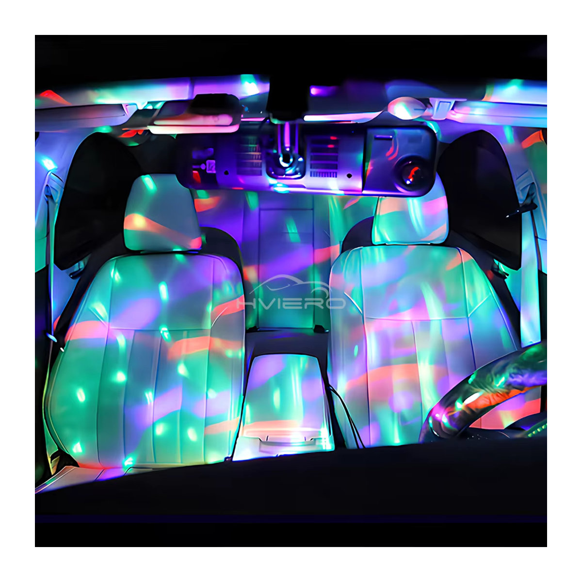 HVIERO RGB LED Musik Licht für das Auto mit USB-C Schnittstelle, Bunt - Bild 3