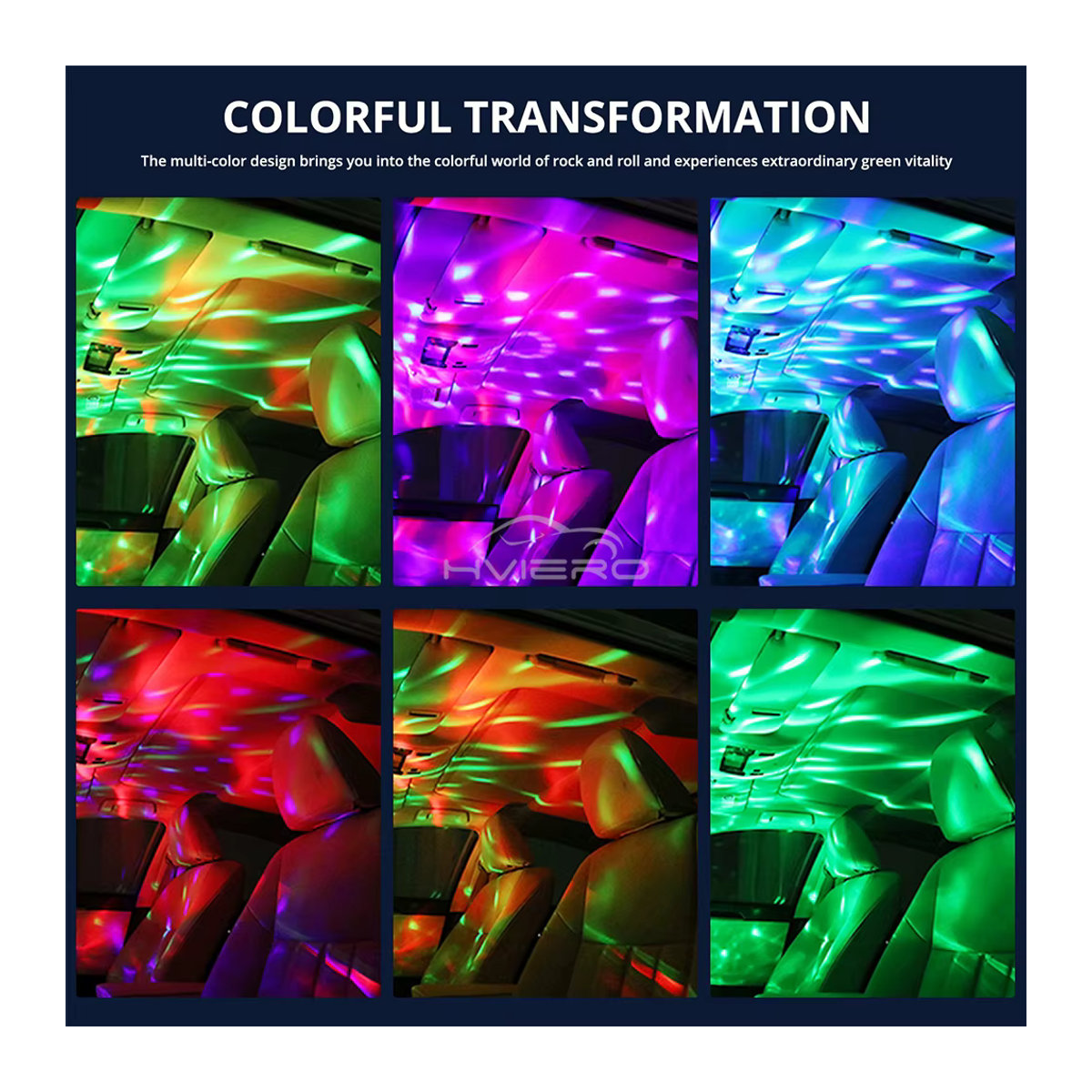 HVIERO RGB LED Musik Licht für das Auto mit USB-C Schnittstelle, Bunt - Bild 4