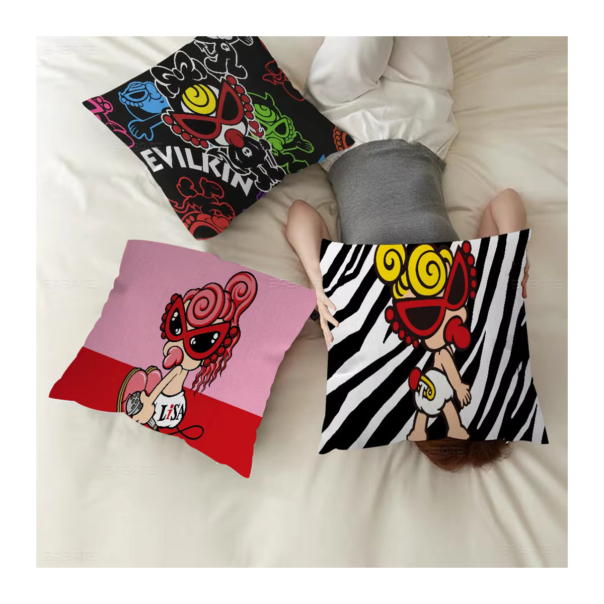 Hysteric Mini Kissenbezug mit Cartoon-Print aus Plüsch, mehrfarbig, nur Bezug - Bild 3