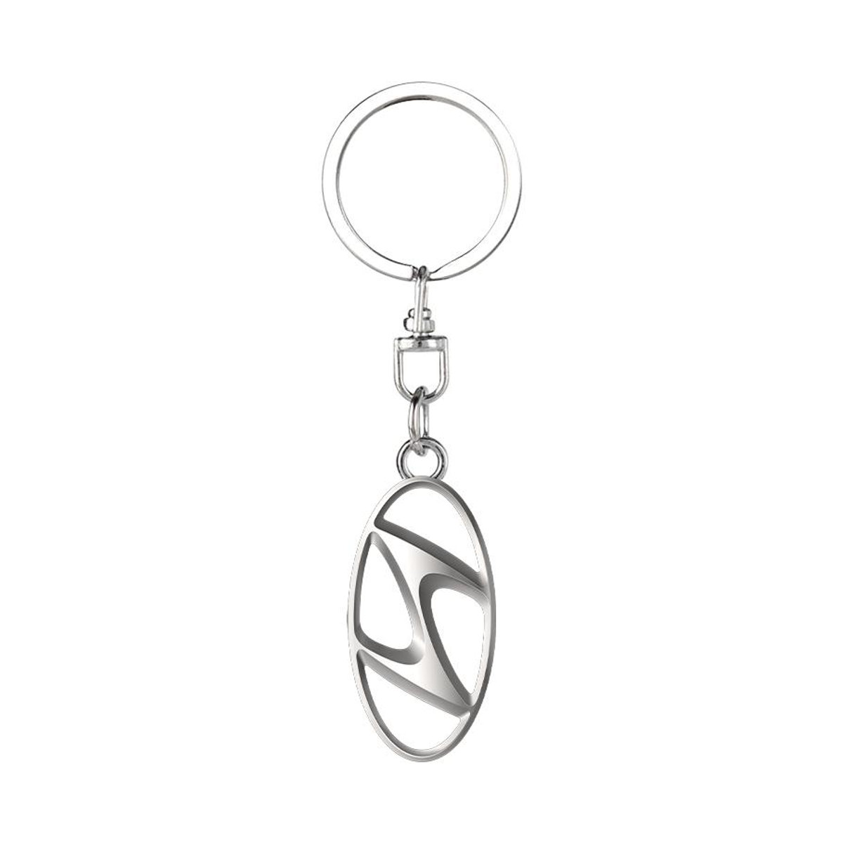 Hyundai Auto Emblem Schlüsselanhänger aus Zinklegierung in Silber für Santa Fe, Sonata, Solaris, Azera, Creta, I30, Ix25, Tucson und IX35 - Bild 2