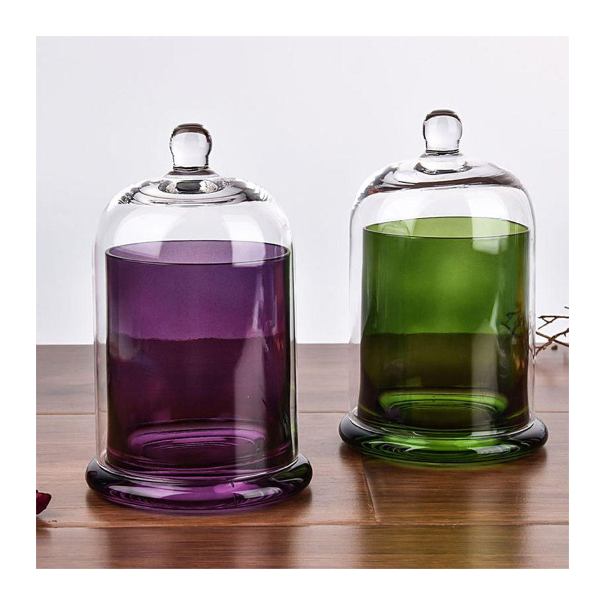 HZxiran Glas Cloche Ewiges Leben Blume Dekoration, Grün und Transparent, Rund und Staubdicht - Bild 2