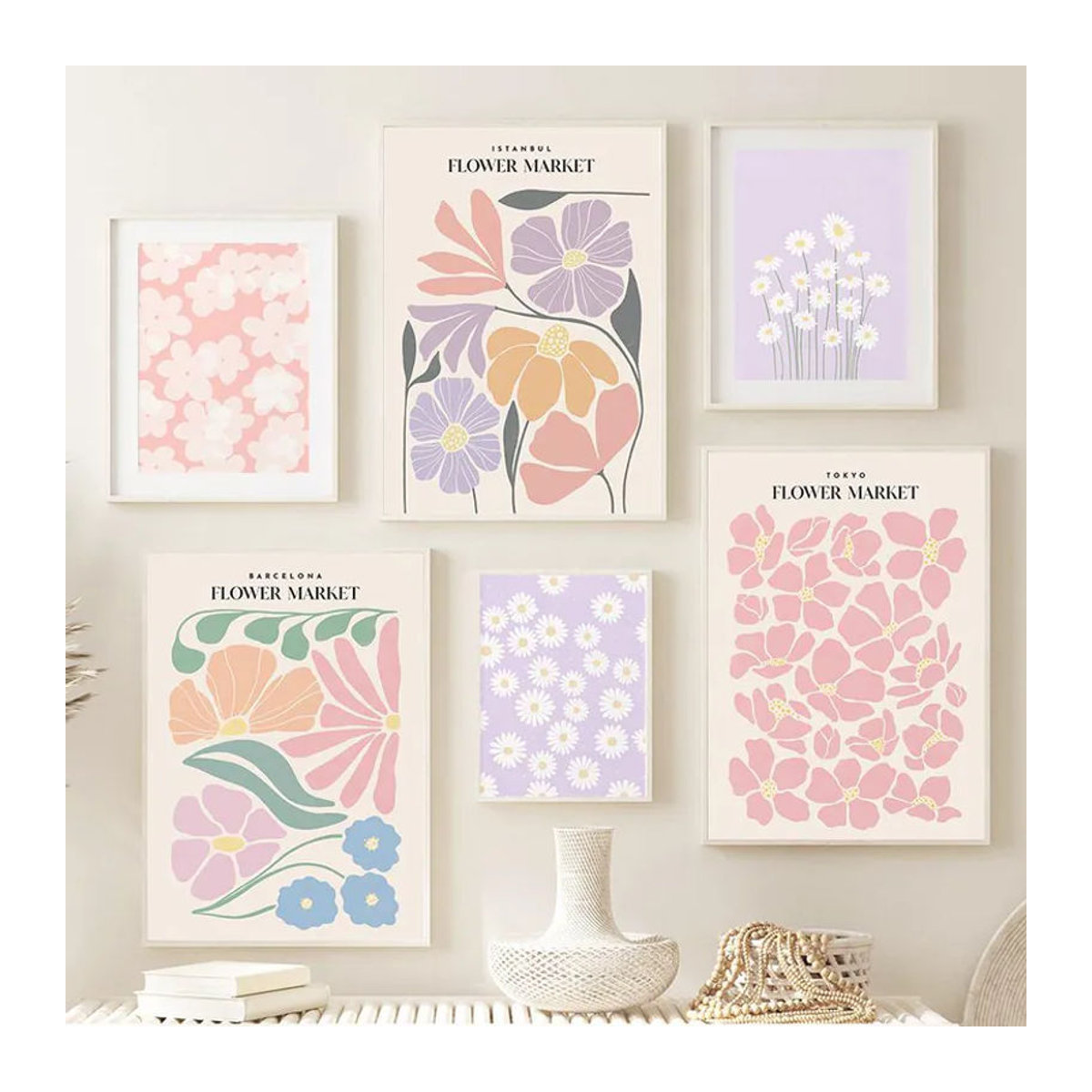 iaidegou-10 Modernes Wandbild mit floralem Blumenmotiv als Leinwanddruck in Mehrfarbig, Hochformat, B: 21 cm, H: 30 cm - Bild 1