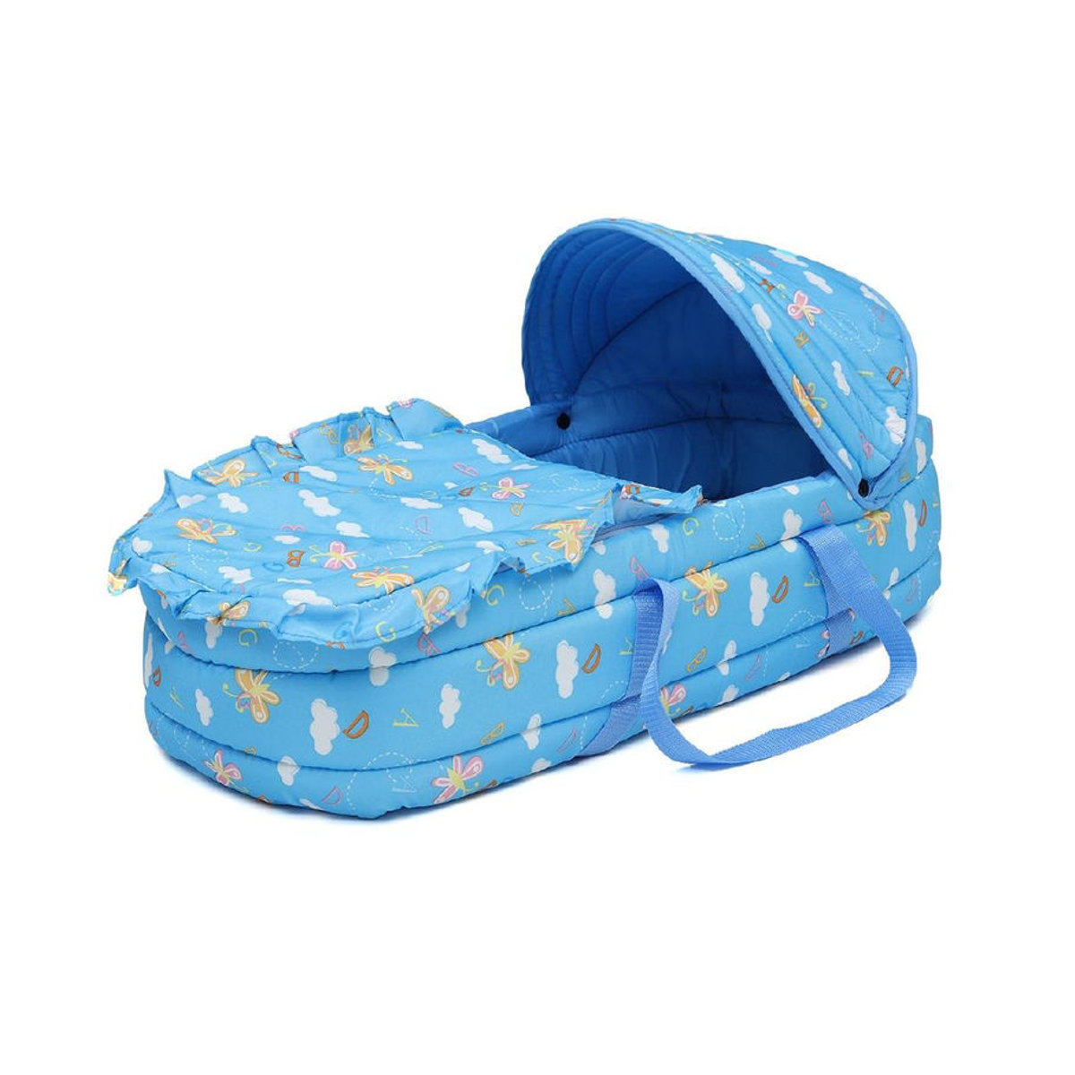 Ideal World Babywiege aus Massivholz für Neugeborene als Reisebett in Blau, Grün oder Rosa - Bild 6
