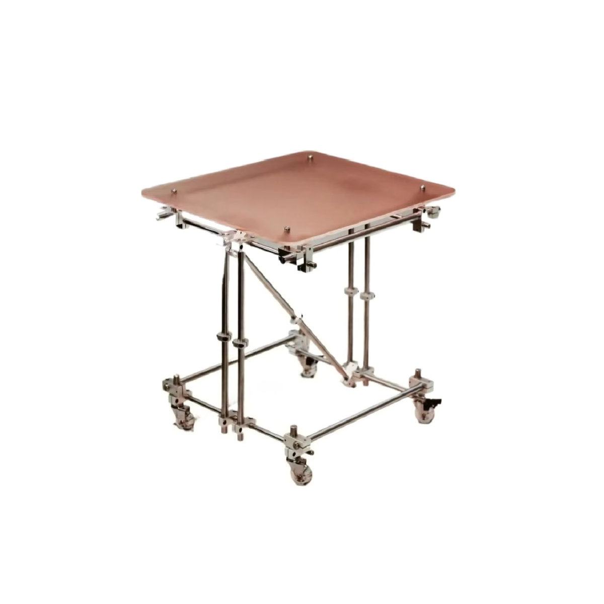 Idosliving Couchtisch im Mid-Century Design, quadratisch, Braun mit Acrylkante und transparenten Elementen - Bild 6