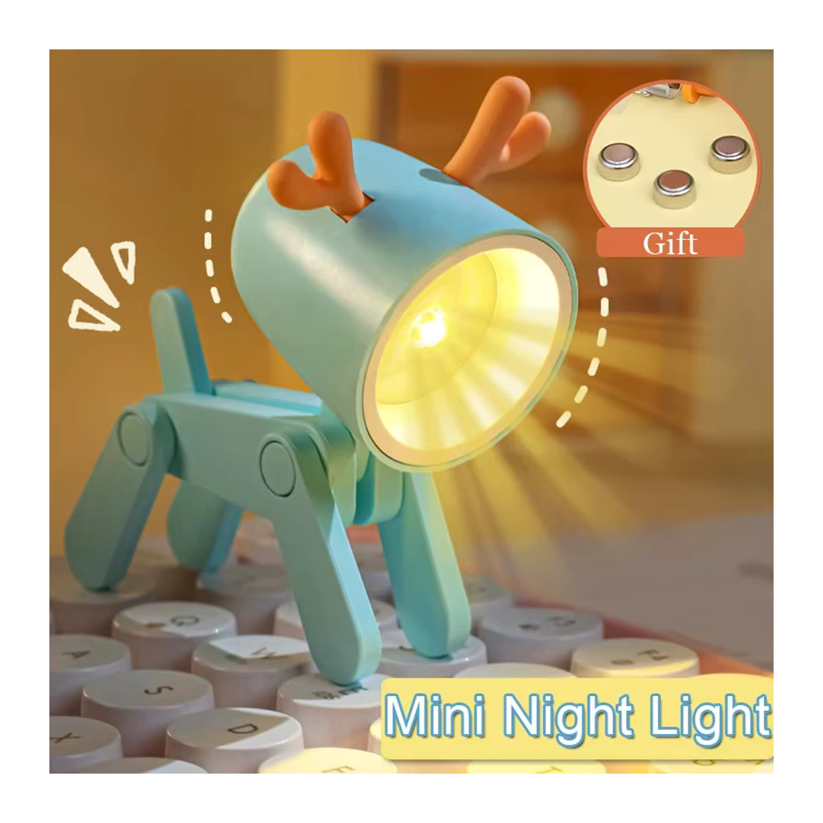 IEEYEEY Mini LED Tischlampe in Bunter Tierform aus Kunststoff für Kinder und Schlafzimmer - Bild 2