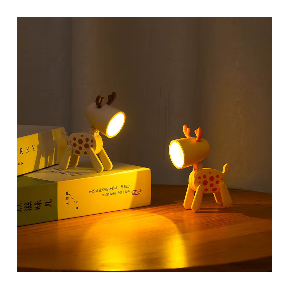 IEEYEEY Mini LED Tischlampe in Bunter Tierform aus Kunststoff für Kinder und Schlafzimmer - Bild 4