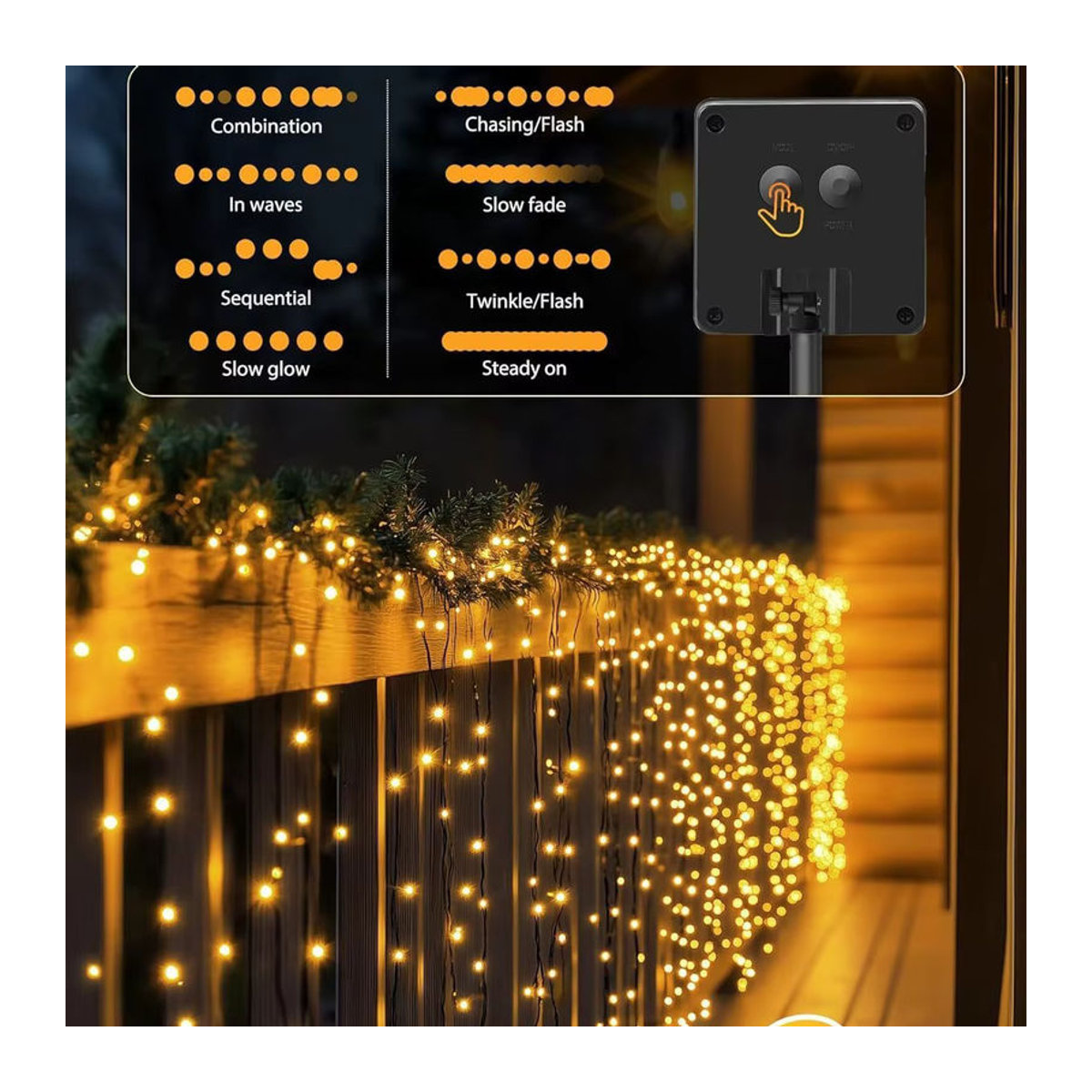 IEEYEEY Solar-LED-Lichterkette für den Außenbereich in Bunt mit 8 Modi zur Dekoration von Garten, Terrasse und Hof - Bild 2