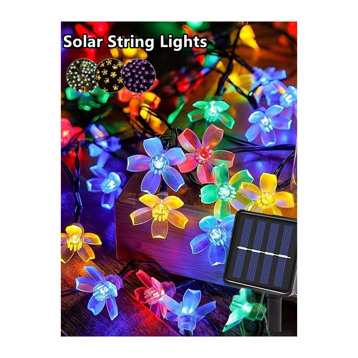 IEEYEEY Solar-LED-Lichterkette Kirschblüten in Rosa mit 8 Beleuchtungsmodi für Außenbereich, Camping und Dekoration - Bild 6