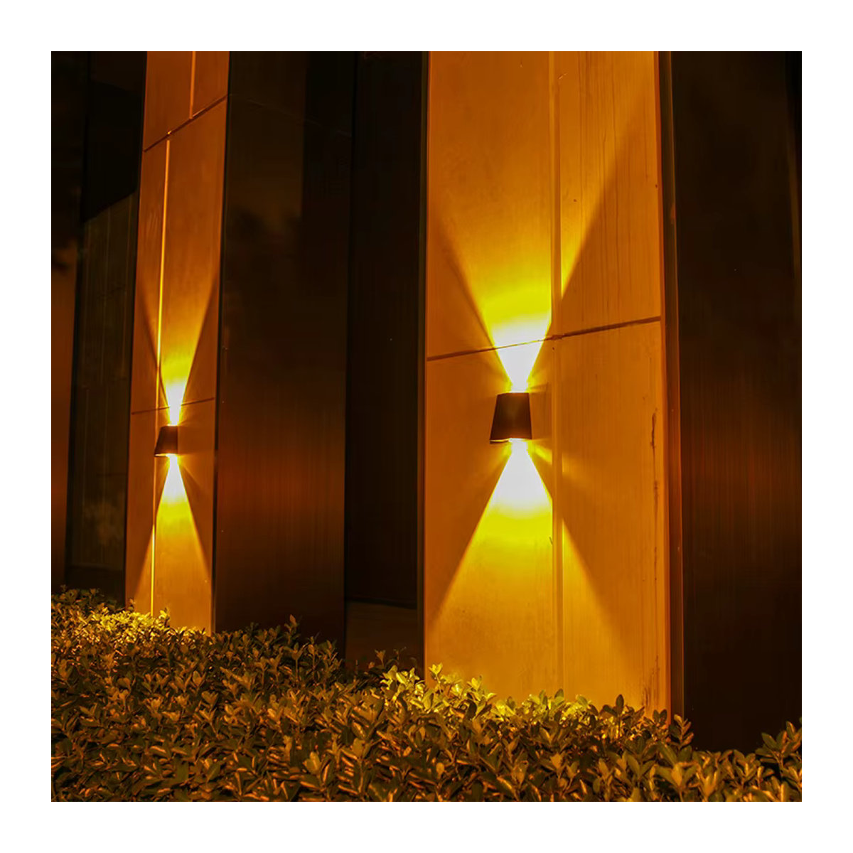 IEEYEEY Solar-Wandleuchte mit 2 LEDs in Schwarz, moderne wasserdichte Außenbeleuchtung für Garten und Balkon - Bild 5