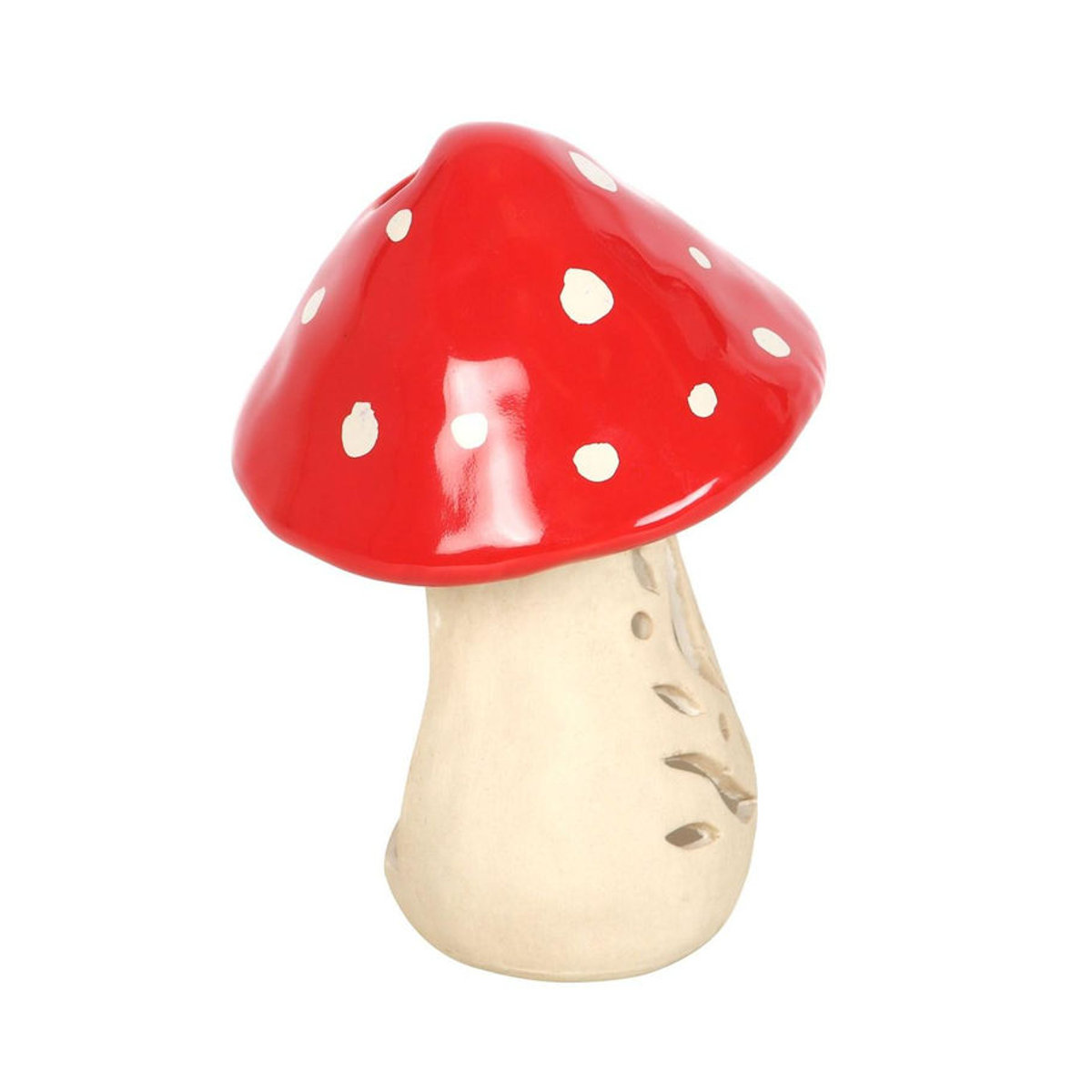 Iets Anders Keramischer Pilz Teelichthalter in Rot und Weiß - Bild 3