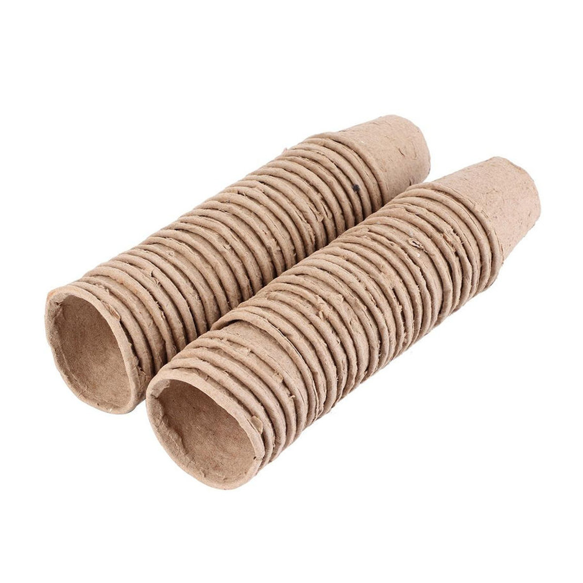 Igeteck 50 Stück runde biologisch abbaubare Anzuchttöpfe aus Papierpulp in Braun, Durchmesser: 6 cm - Bild 3