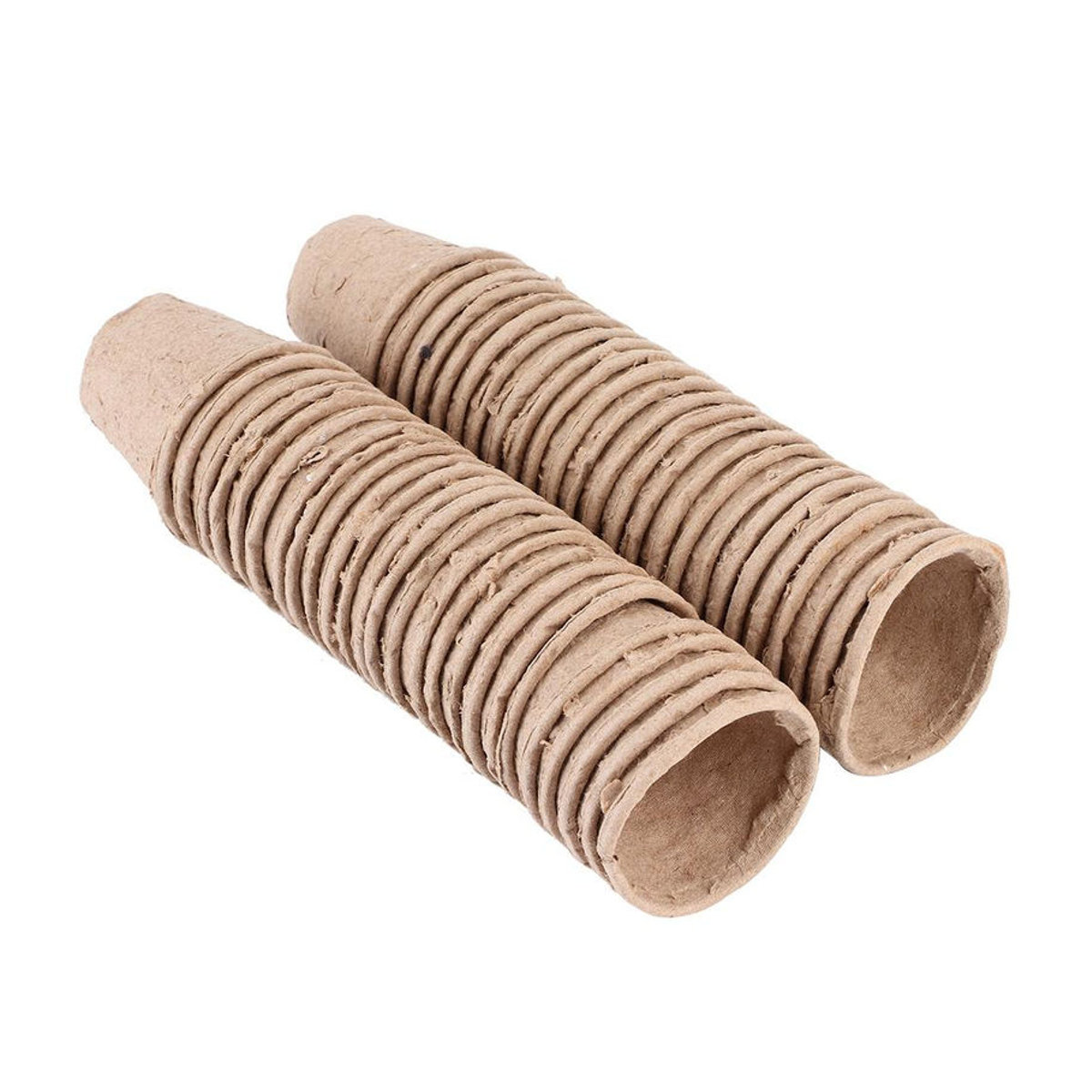 Igeteck 50 Stück runde biologisch abbaubare Anzuchttöpfe aus Papierpulp in Braun, Durchmesser: 6 cm - Bild 5