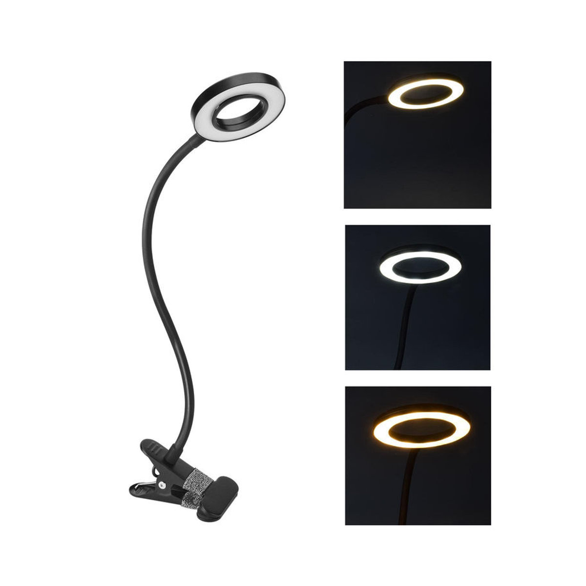 Igeteck LED Tischlampe zum Klemmen in Schwarz für Tätowierungen, Nail Art und Make-up - Bild 3