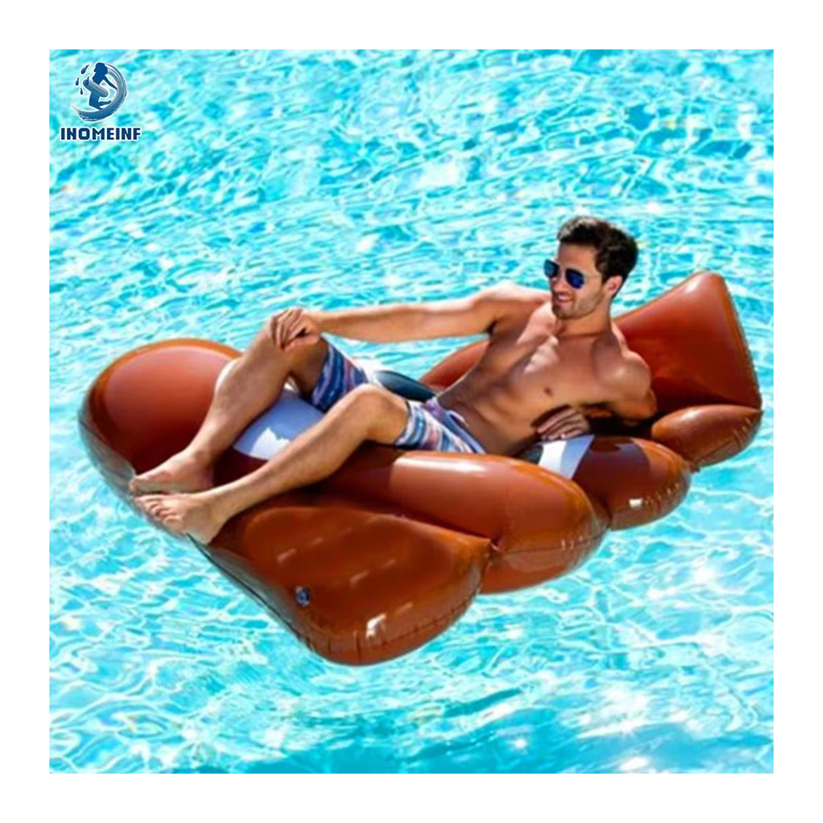 IHOMEINF Aufblasbare Poolmatratze im Poo Modell, Schwimmring für Erwachsene, Durchmesser: 160 cm - Bild 3