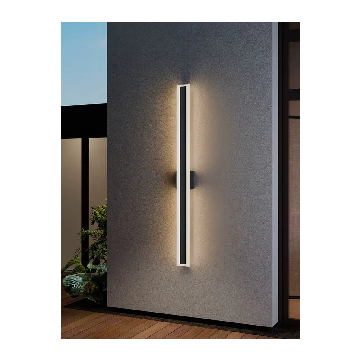 IISINUO Edelstahl Wandleuchte Schwarz Warmweiß Minimalistisch für Außenbereich und Garten - Bild 7