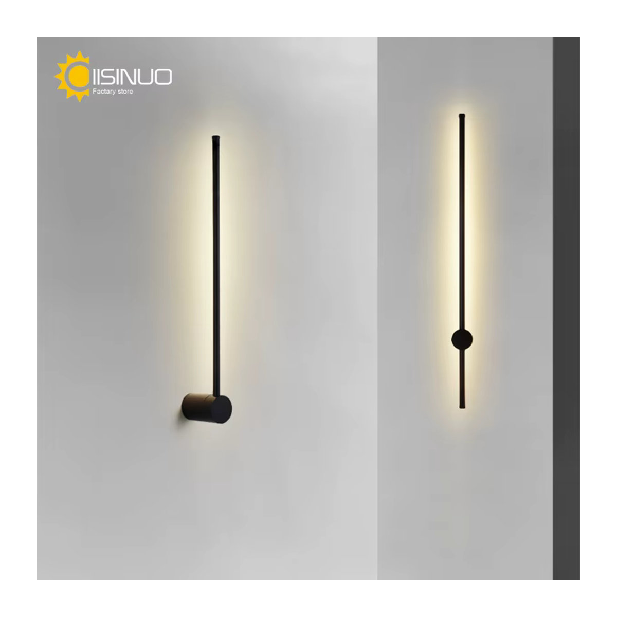 IISINUO LED Außenwandleuchte Linear in Schwarz aus Edelstahl und Aluminium mit IP65 Wasserdichtigkeit und minimalistischem Design - Bild 2