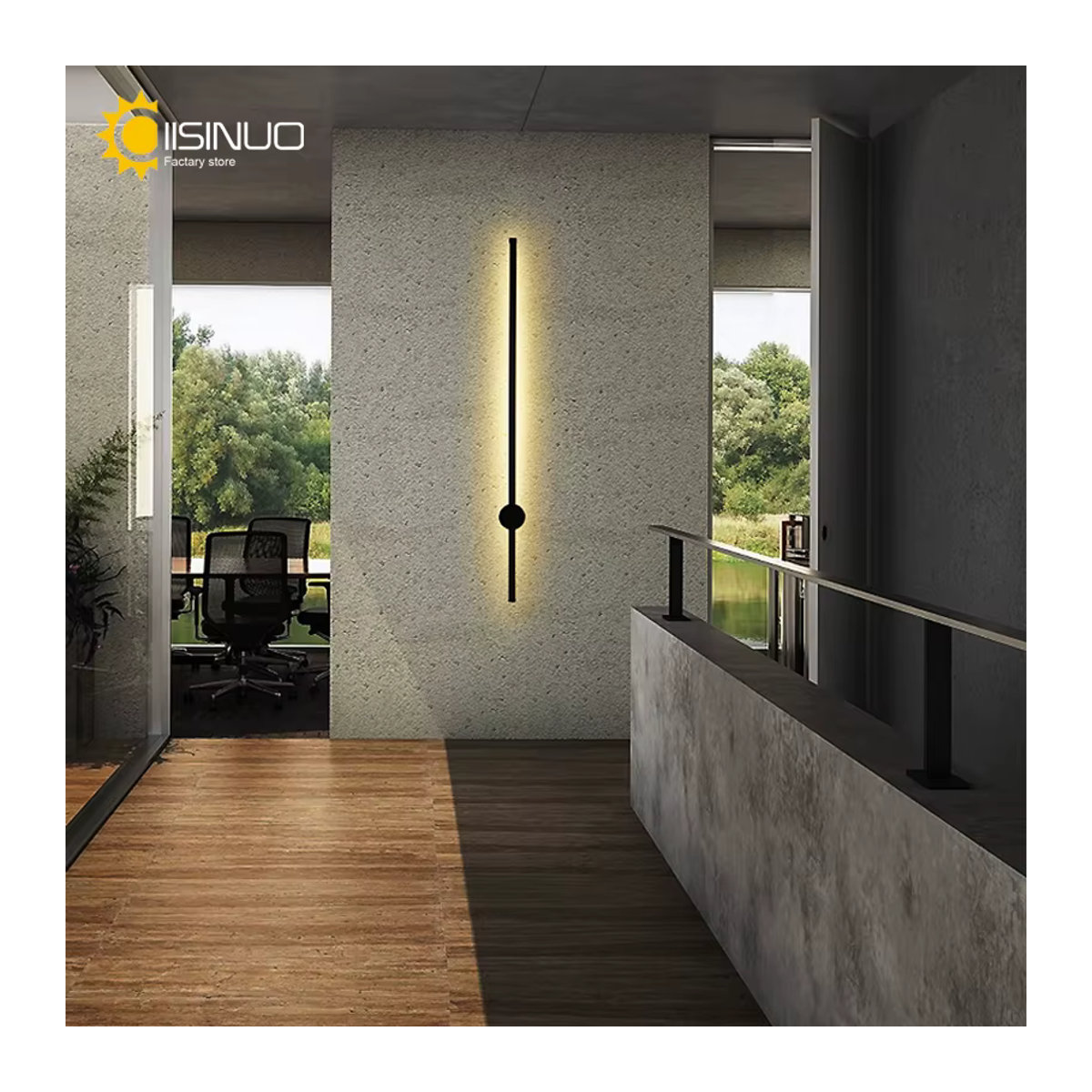 IISINUO LED Außenwandleuchte Linear in Schwarz aus Edelstahl und Aluminium mit IP65 Wasserdichtigkeit und minimalistischem Design - Bild 3