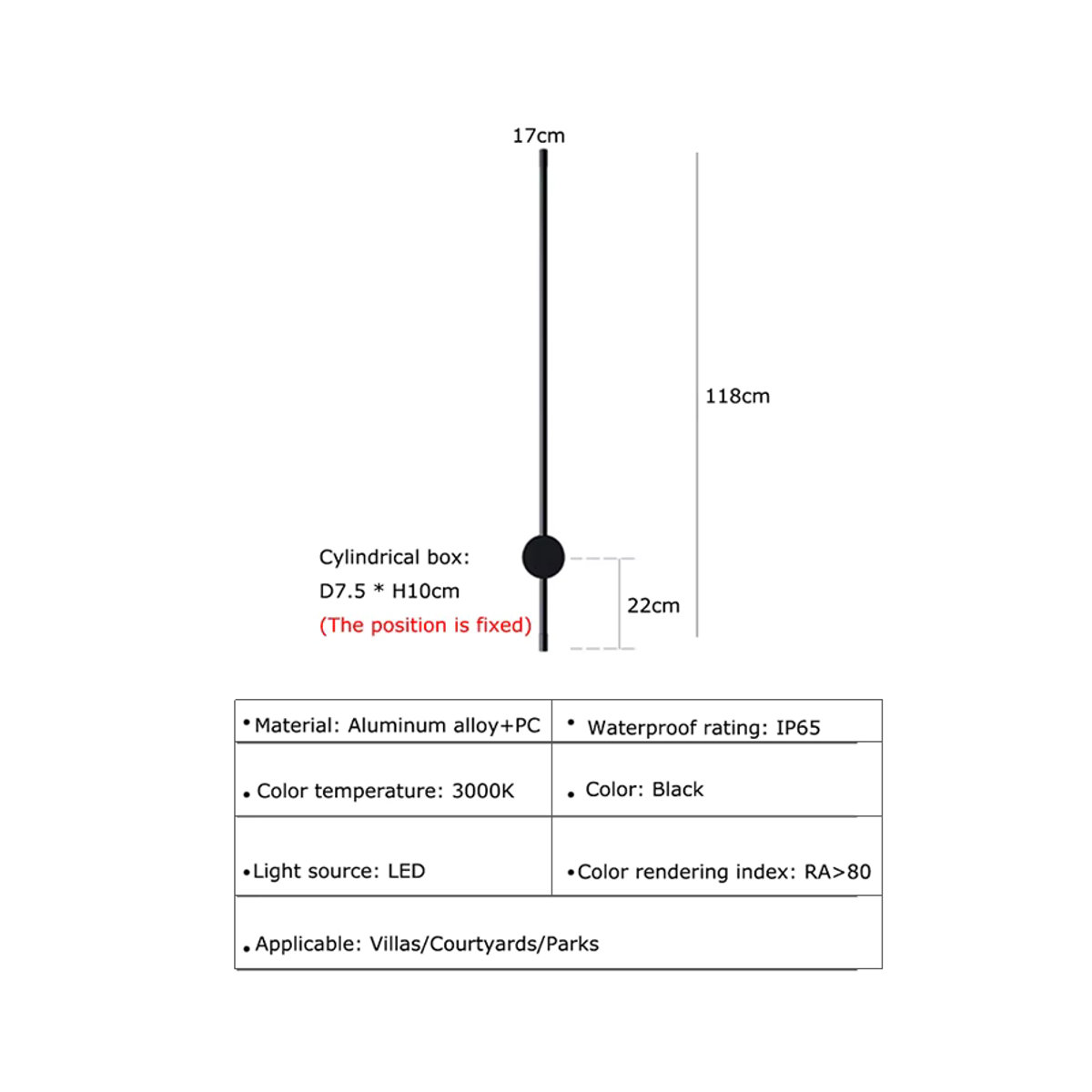 IISINUO LED Außenwandleuchte Linear in Schwarz aus Edelstahl und Aluminium mit IP65 Wasserdichtigkeit und minimalistischem Design - Bild 5