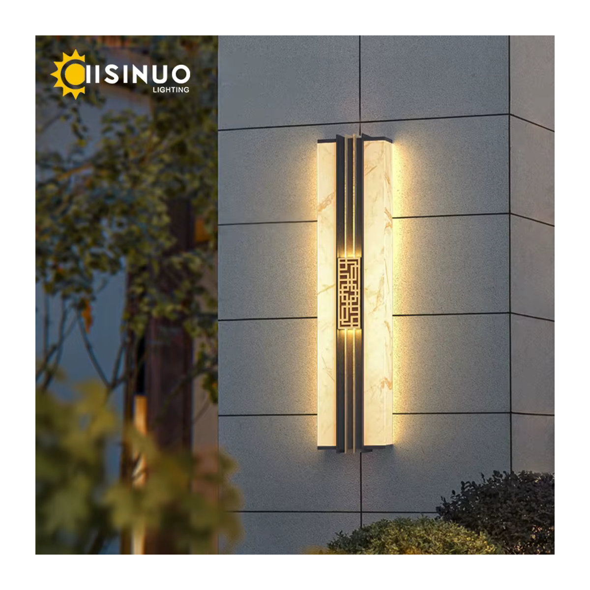 IISINUO LED Außenwandleuchte Modern in Marmor-Optik Schwarz/Weiß mit warmweißem Licht IP - Bild 3