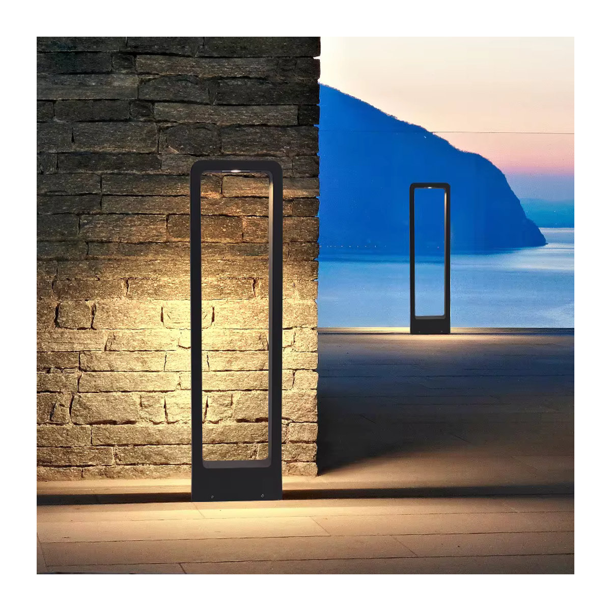 IISINUO LED Pollerleuchte in Anthrazit, moderne Aluminium-Gartenleuchte mit 7 W und warmweißem Licht, IP65 wasserdicht für den Außenbereich - Bild 3