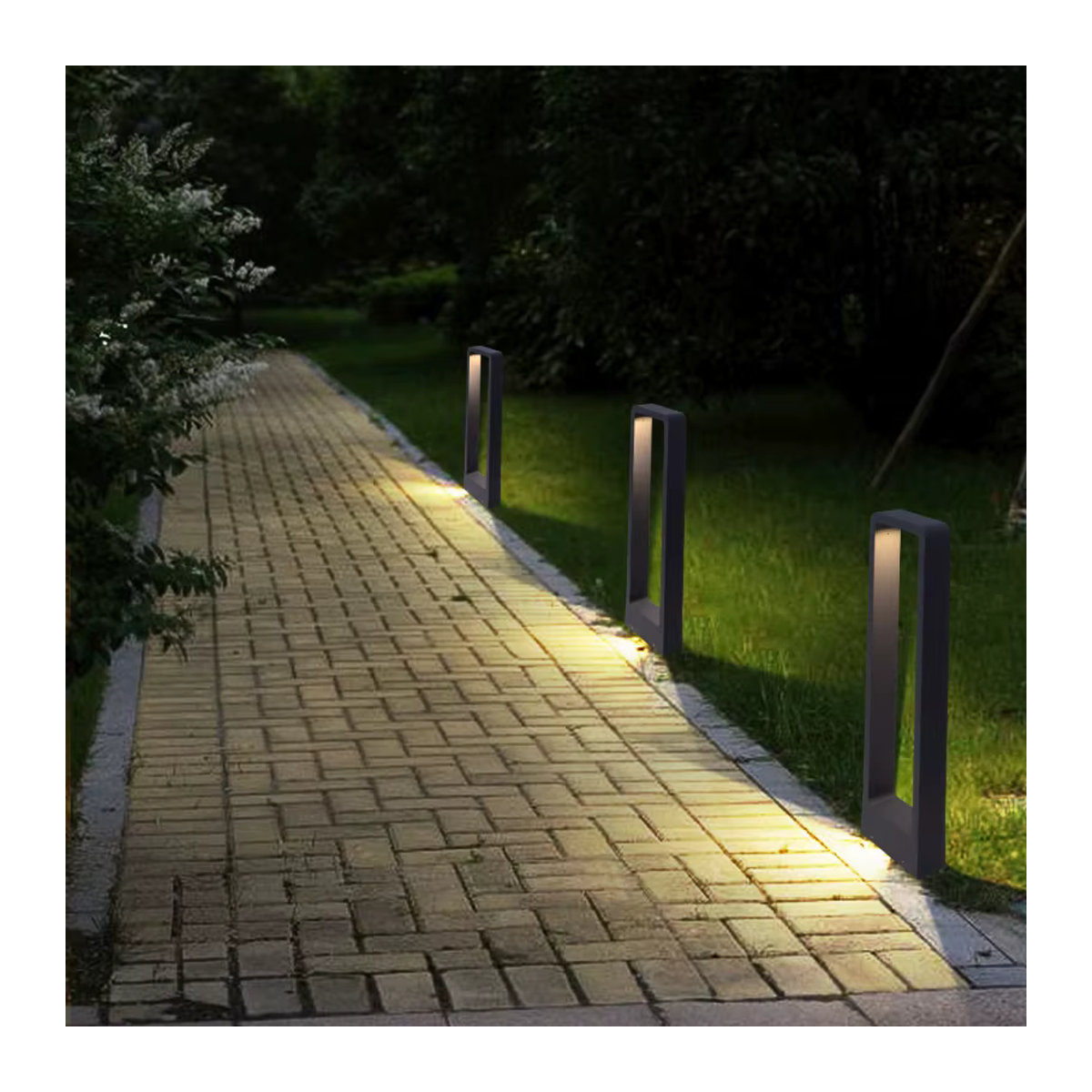 IISINUO LED Pollerleuchte Modern aus Aluminium mit 7W IP65 Wasserdicht in Weiß oder Anthrazit mit kaltweißem Licht - Bild 4