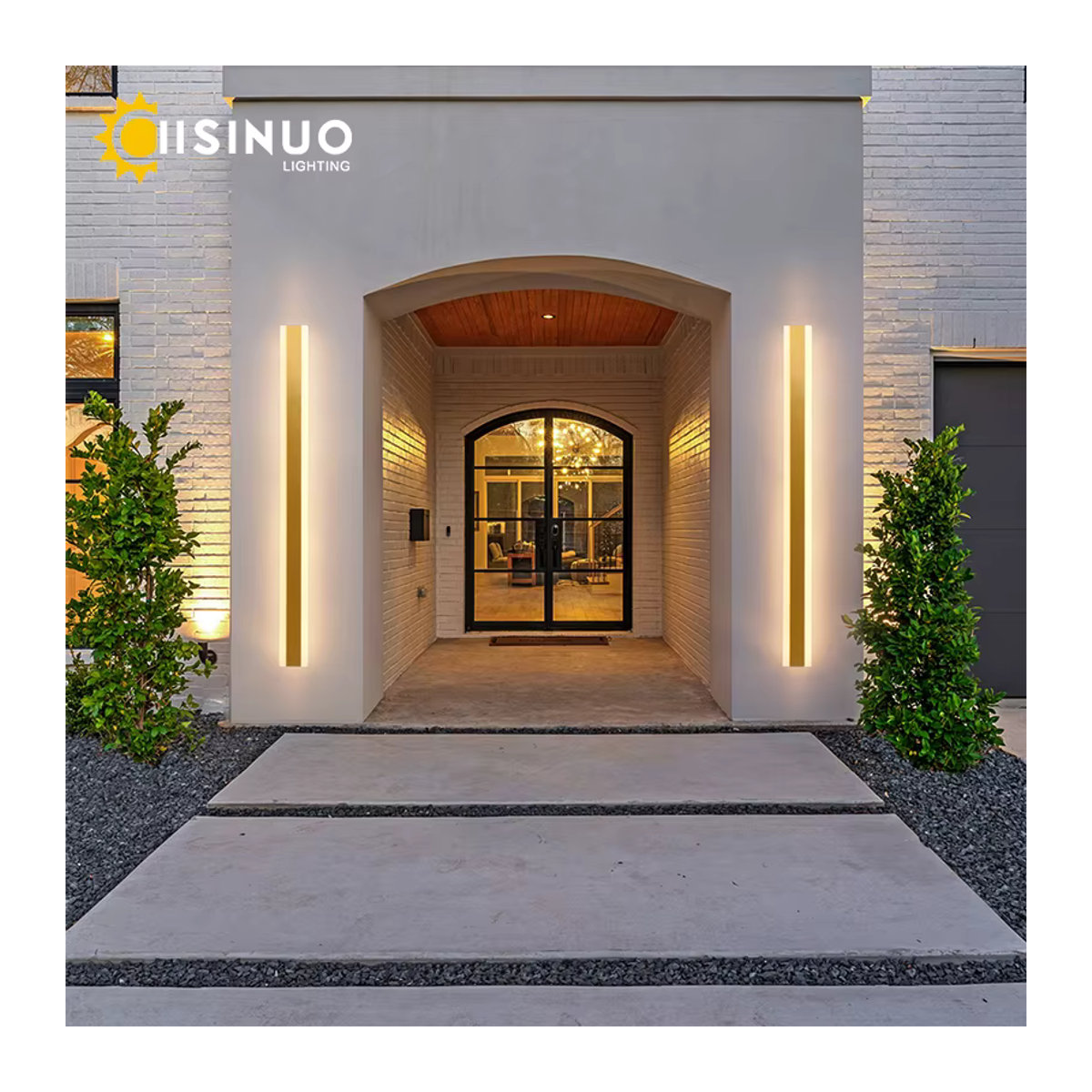 IISINUO LED Wandleuchte für den Außenbereich minimalistisch in Schwarz, Weiß oder Grau - Bild 3