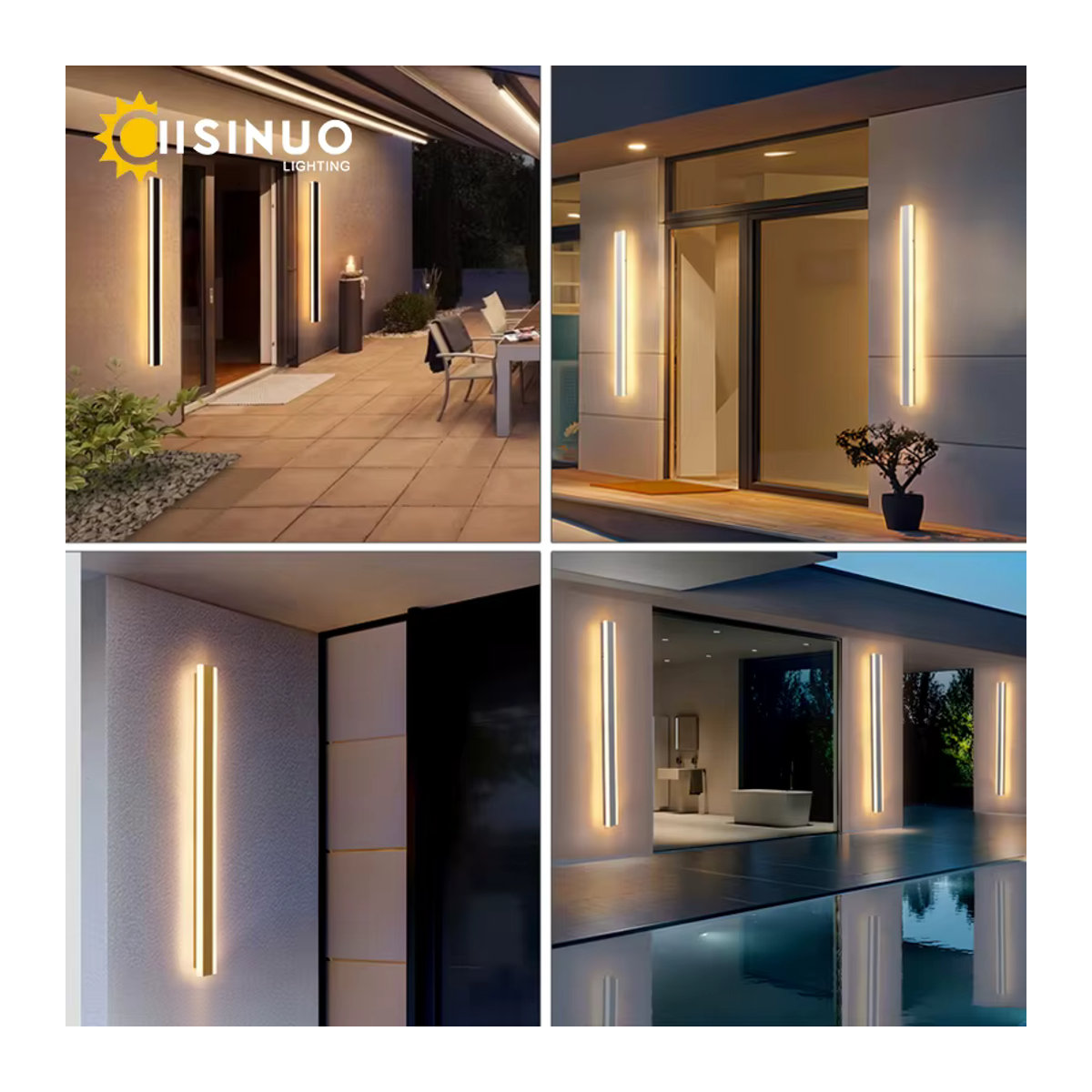 IISINUO LED Wandleuchte für den Außenbereich minimalistisch in Schwarz, Weiß oder Grau - Bild 4
