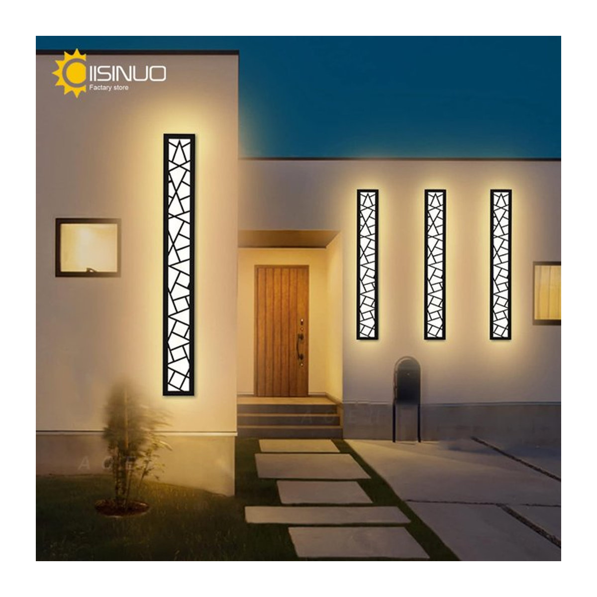 IISINUO LED Wandleuchte IP65 wasserdicht aus Edelstahl und Acryl in Schwarz, moderne Außenleuchte für Garten und Terrasse - Bild 1