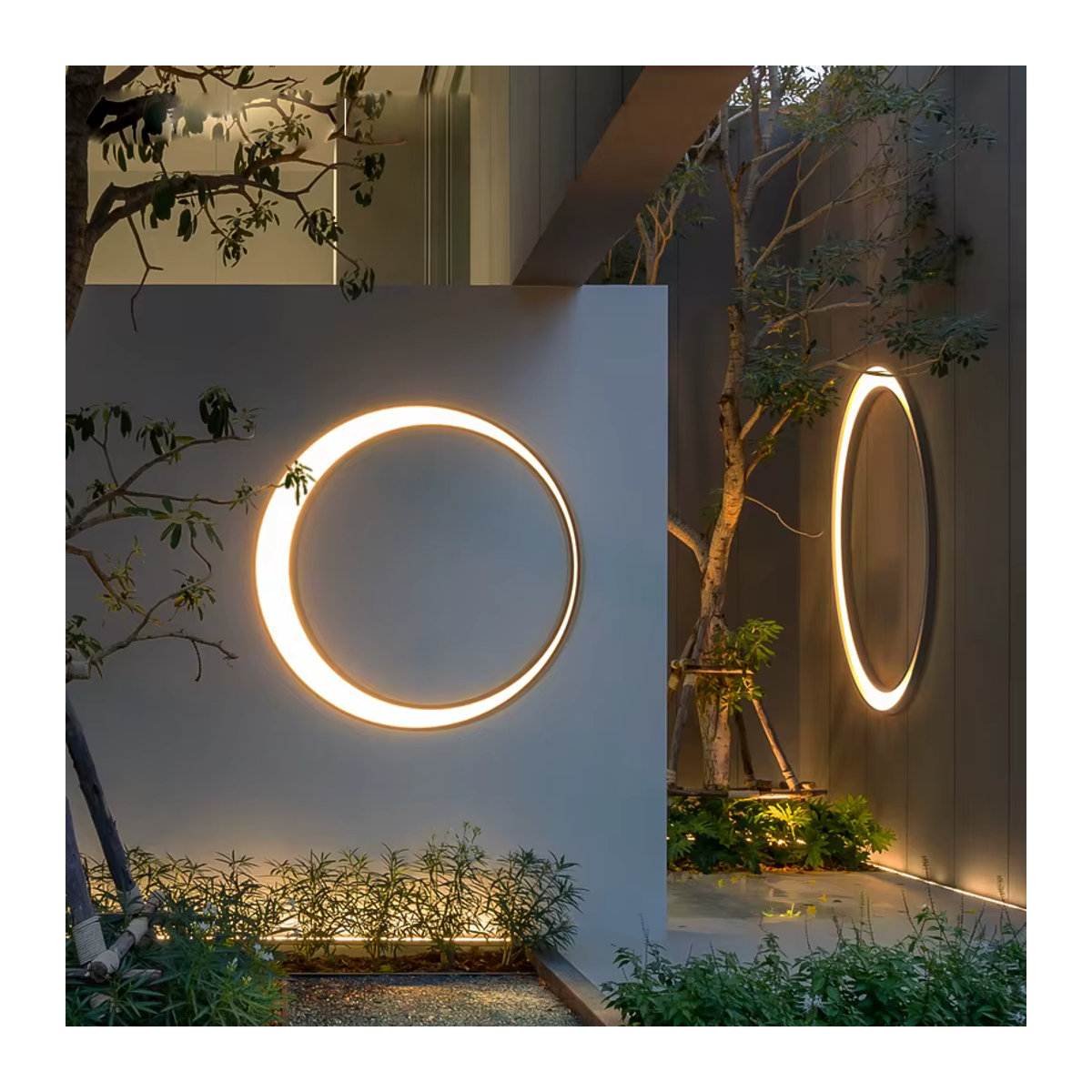 IISINUO LED Wandleuchte Mondlampe aus Edelstahl in Weiß, IP65 wasserdicht, Kaltweiß, 36 W - Bild 2